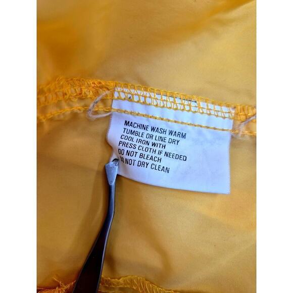 Eddie Bauer 100% Nylon Bright Yellow Windbreaker Hood in Collar WOmen L - Picture 5 of 5